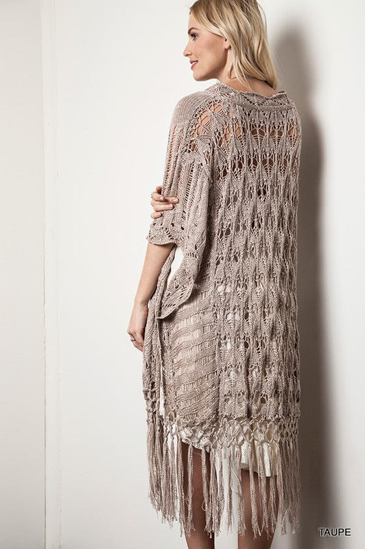 BEST SELLER Crochet Knit Fringe Sweater - 3 Colors