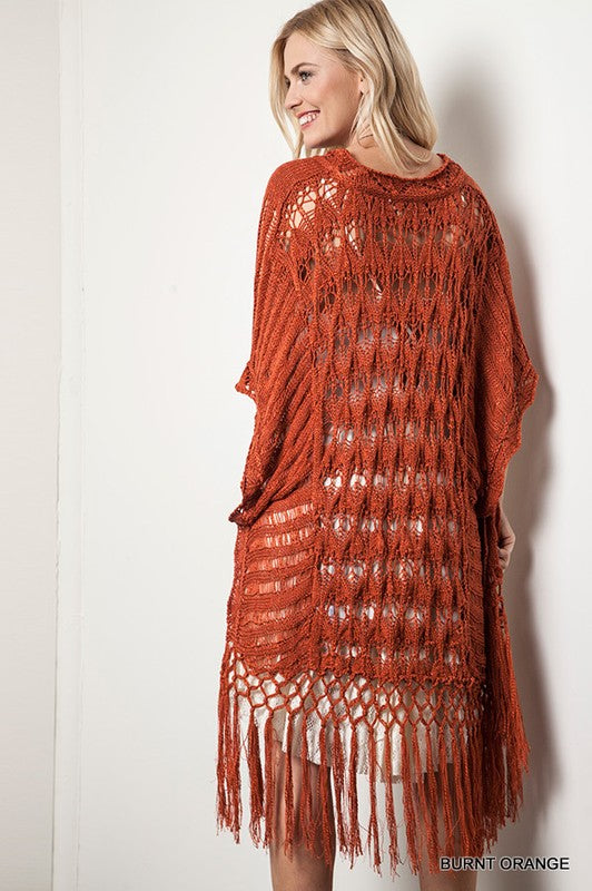 BEST SELLER Crochet Knit Fringe Sweater - 3 Colors