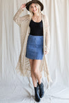 Soft Knit Cardigan with Fringes