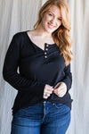 NEW Crochet Back Long Sleeve Top - Curvy Size