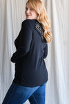 NEW Crochet Back Long Sleeve Top - Curvy Size