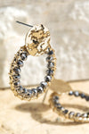 Circle Glass Bead Dangle Drop Earrings - 2 Colors