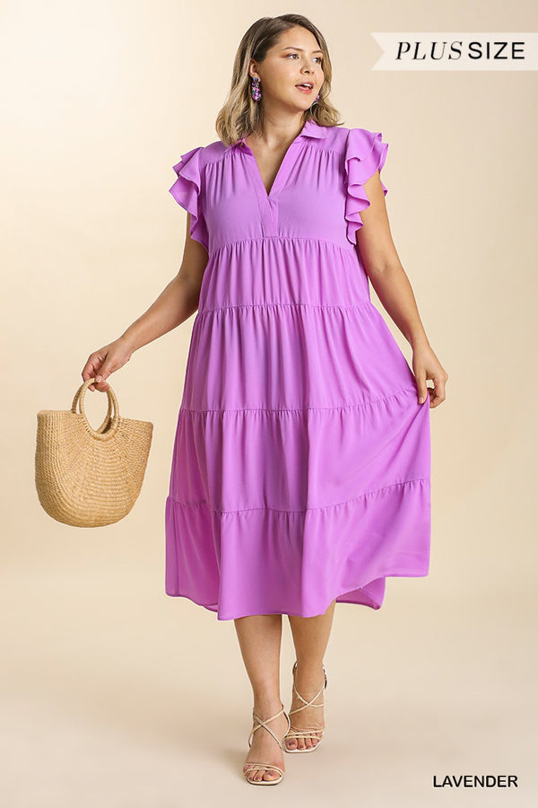 SALE Ruffle Tiered Gorgeous Midi Dress - Curvy