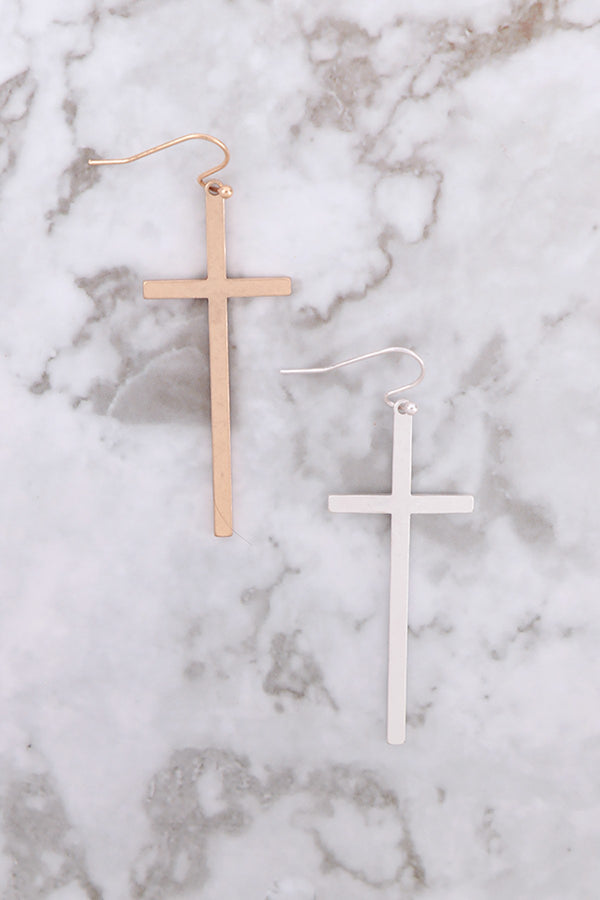 Cross Hook Earrings - 2 Colors