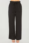 Black Flowy Elastic Waist Pants