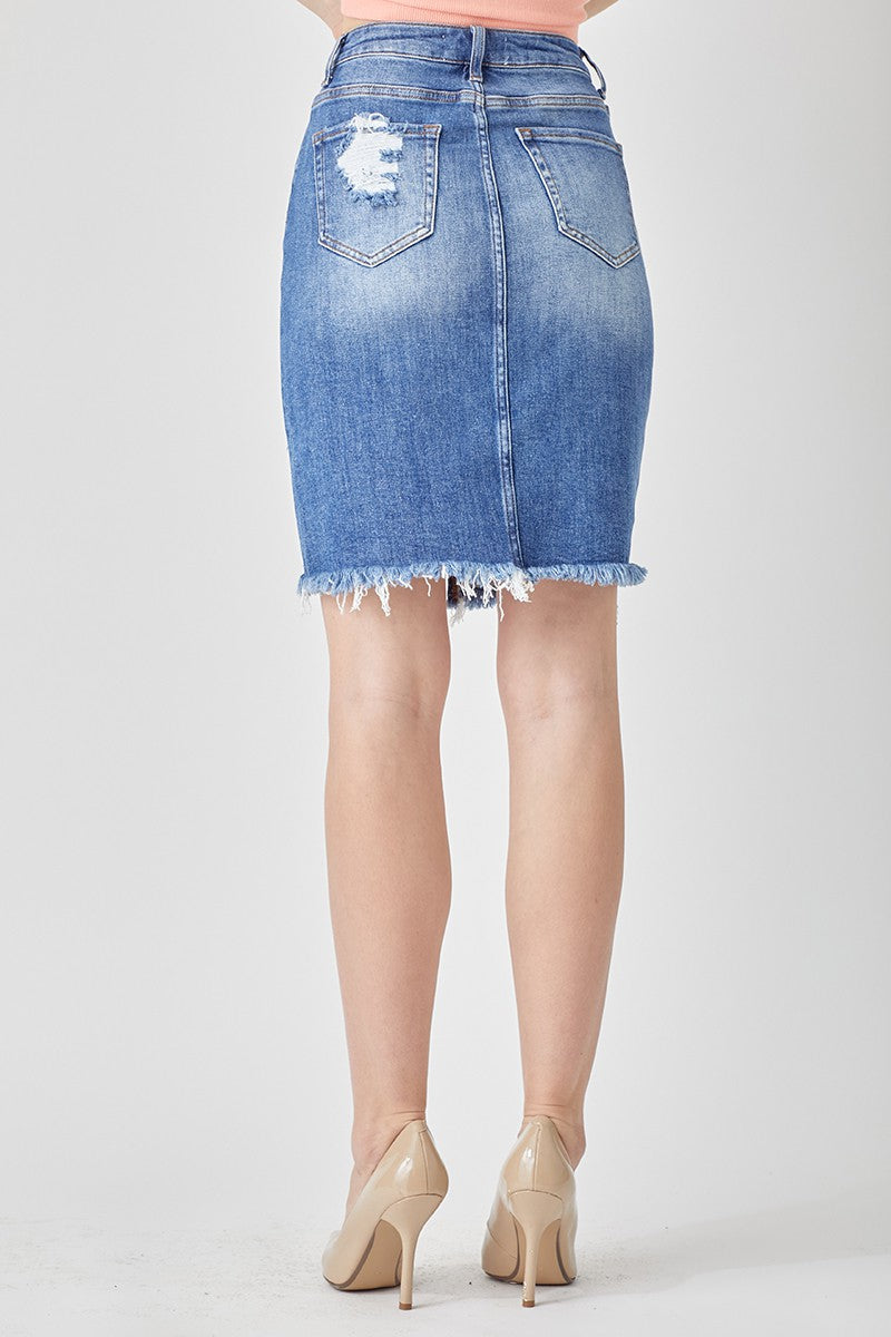 Distressed Pencil Skirt