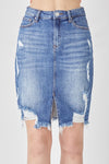 Distressed Pencil Skirt