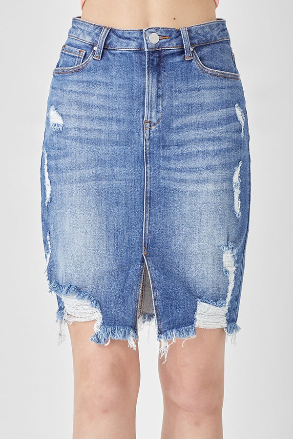 Distressed Pencil Skirt