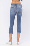 XMAS JULY Judy Blue Mid-Rise Capri Destroyed