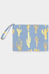 Metallic Cactus Patterned Pouch Clutch Bag - 4 Colors