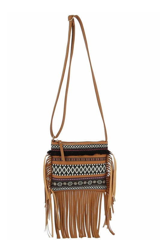 Tribal Aztec Fringe Crossbody Bag