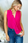 SALE Sleeveless Surplice Wrap Bodysuit - Curvy - 4 Colors