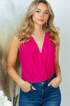 SALE Sleeveless Surplice Wrap Bodysuit - Curvy - 4 Colors