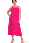 SALE Smocked Tiered Midi Dress - Curvy Size - 5 Colors