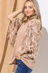 Feather Detailed 3/4 Sleeve Slub Top - 8 Colors