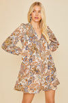 SALE Paisley Printed Tiered Boho Mini Dress