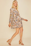 SALE Paisley Printed Tiered Boho Mini Dress
