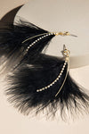 NEW Natural Feather Crystal Drop Earrings - 2 Colors