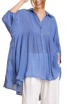 Button Front Oversized Tunic Shirt- 7 Colors