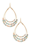 Teardrop Layered Glass Bead Dangle Earring - 2 Colors