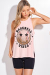 Baseball vibes side slit tank top - 2 Colors