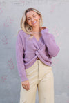 Long Sleeve Reversible Front Knot Sweater