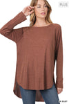 XMAS JULY Baby Waffle Raglan Sleeve Top - Curvy Size - 8 Colors