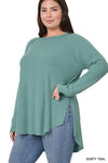 XMAS JULY Baby Waffle Raglan Sleeve Top - Curvy Size - 8 Colors