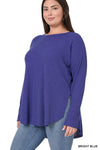 XMAS JULY Baby Waffle Raglan Sleeve Top - Curvy Size - 8 Colors