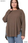 XMAS JULY Baby Waffle Raglan Sleeve Top - Curvy Size - 8 Colors