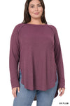 XMAS JULY Baby Waffle Raglan Sleeve Top - Curvy Size - 8 Colors