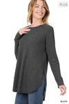XMAS JULY Baby Waffle Raglan Sleeve Top - Curvy Size - 8 Colors