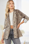 TOTE NEW Leopard Knit Woven Blazer - Curvy Size