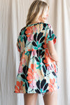 Multicolor Print Slit Neck Top