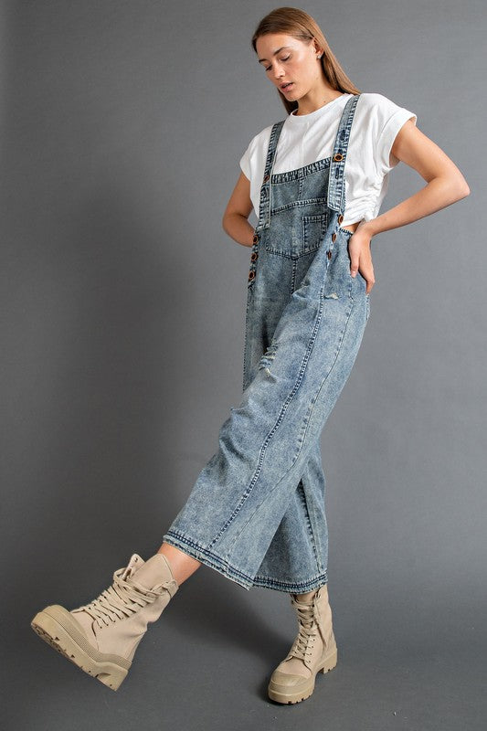 Sanforized Washed Denim Overalls