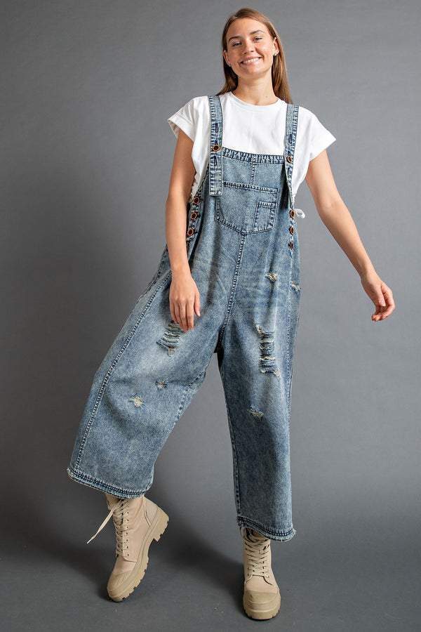 Sanforized Washed Denim Overalls