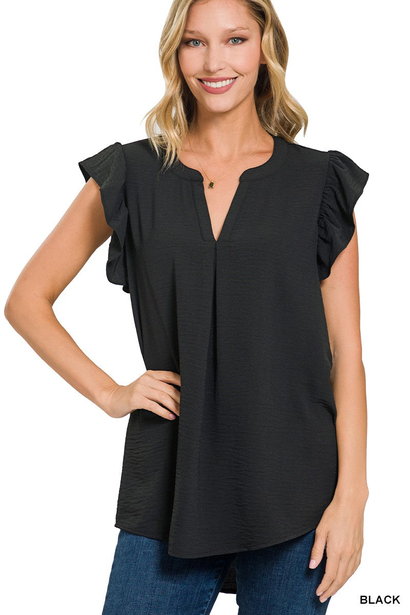 BLACK FRIDAY DOOR BUSTERS Ruffle Sleeve Top 4 Colors