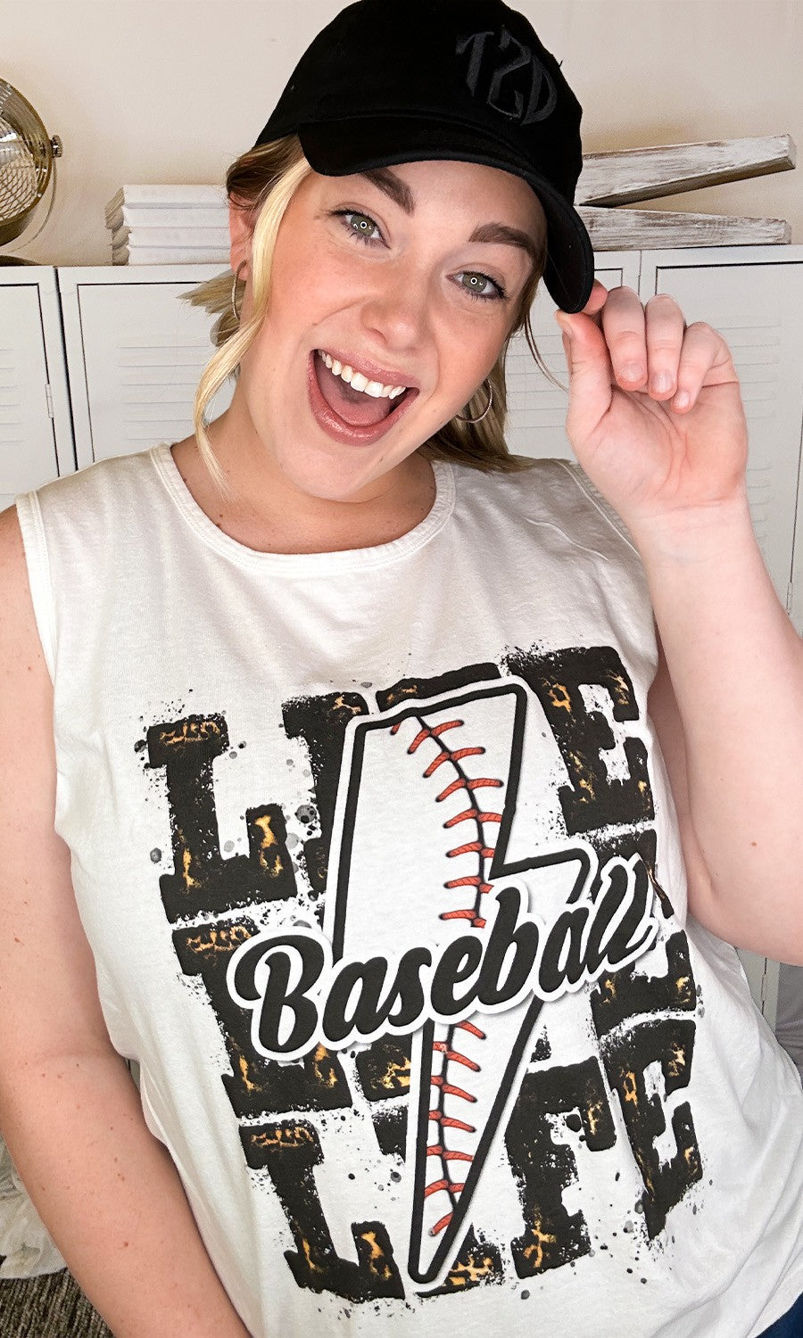Baseball Life Lightening Bolt Tank Top