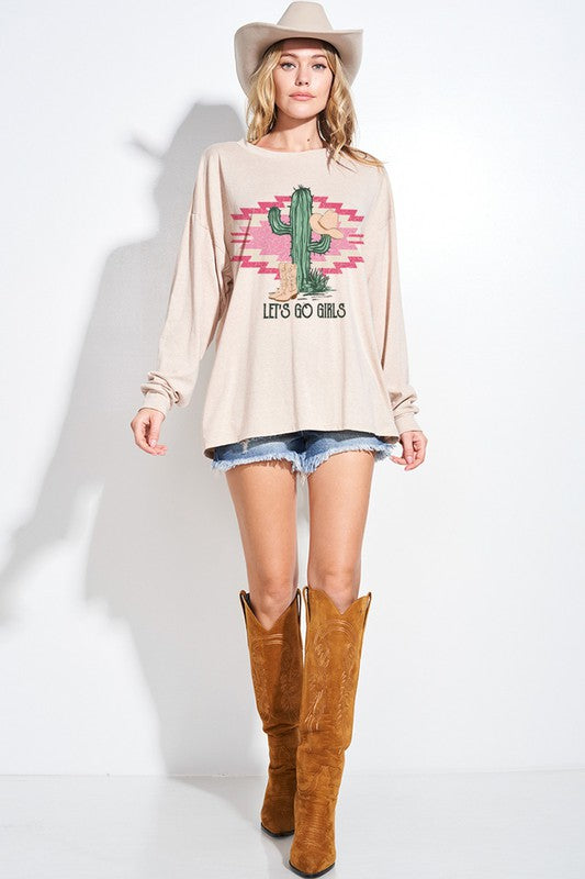 Cactus Aztec tri-blend oversized top