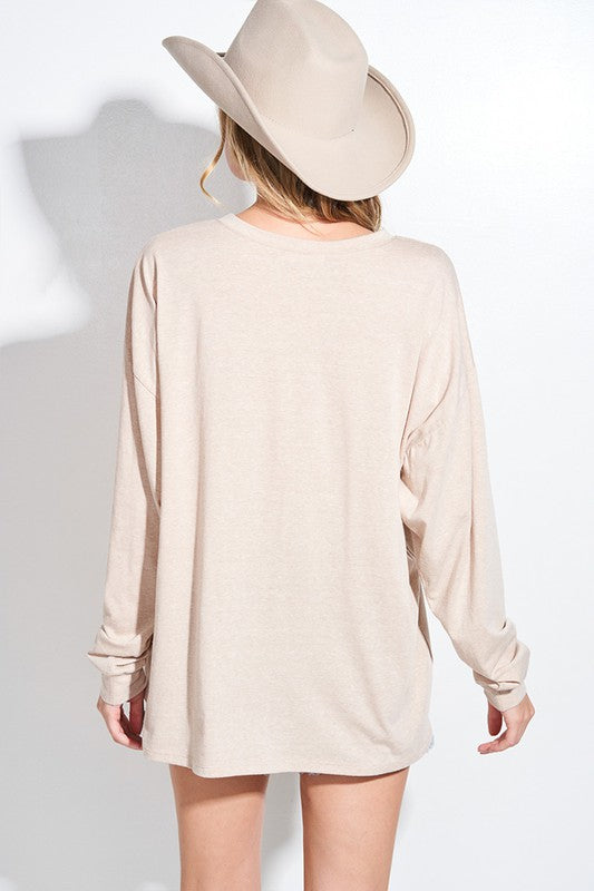 Cactus Aztec tri-blend oversized top
