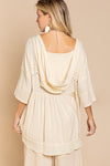 POL V Neck Boho Hoodie