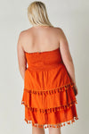 NEW Tassel Trim Layered Hem Tube Dress- Curvy Size