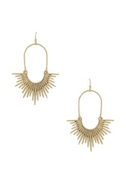 Spike Geo Shape Metal Wire Earrings - 2 Colors