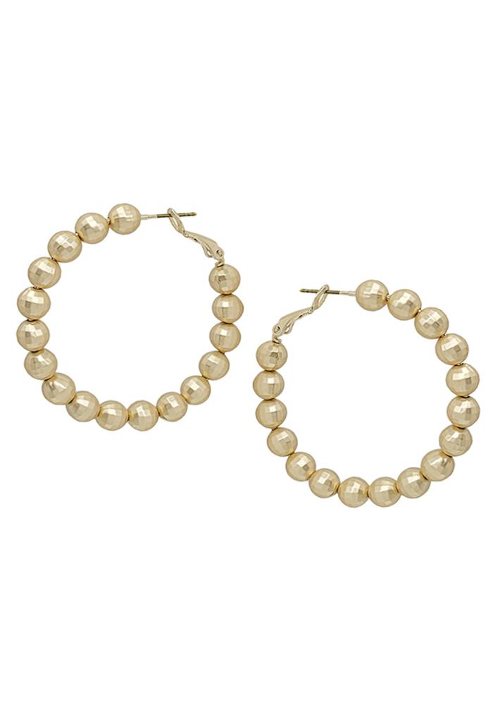 6MM Disco Ball 45mm C Hoop Earrings - 2 Colors