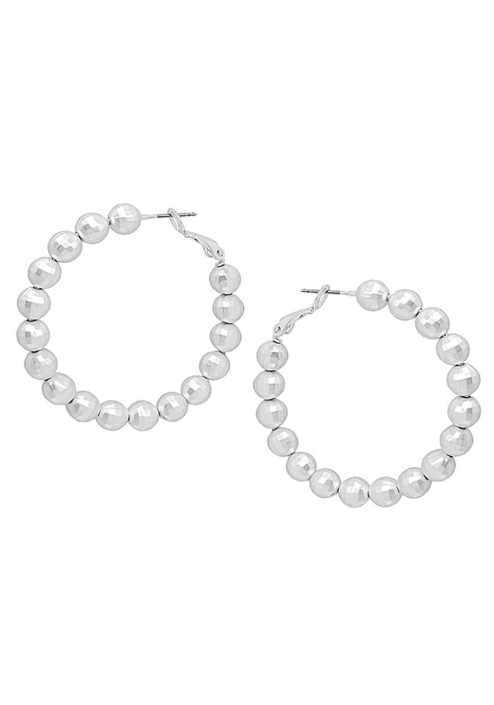 6MM Disco Ball 45mm C Hoop Earrings - 2 Colors