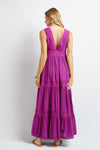 SALE Lace Trip Ruffle V Neck Maxi Dress - Curvy Size
