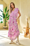 Floral Smocked Layered Maxi Dress