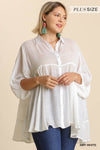 Button Front Oversized Tunic Shirt Curvy - 7 Colors