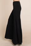 NEW Solid French Terry Flared Pants with Elastic Waistband