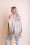 Crochet Medallion Tassel Kimono - 5 Colors